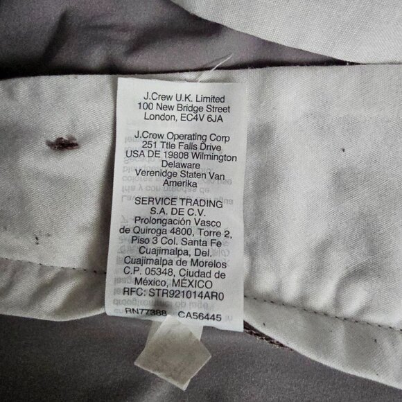 J. Crew Thomson FLEX Light Gray Tapered Fit Straight Chino Pants Size W34 L34 - Picture 11 of 16